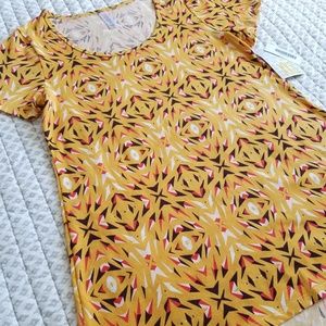 NWT Lularoe Classic T XXS Mustard Yellow Brown